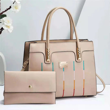 Elegant Women's Embroidered Tote and Crossbody Bag Set