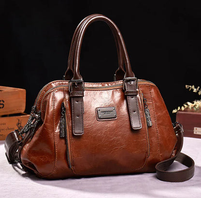 Luxury Fashionable Women's Shoulder Crossbody Bag - Vintage Leather