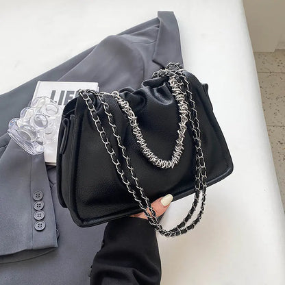 🔥 2025 Fashionable Women's Shoulder Bag with Chain and Texture