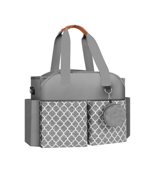 New diaper tote bag, baby changing bag for moms, mom shoulder bag with pacifier holder case and changing pad, baby multi functional travel tote diaper bag tioandtiashop