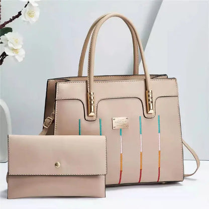 Elegant Women's Embroidered Tote and Crossbody Bag Set
