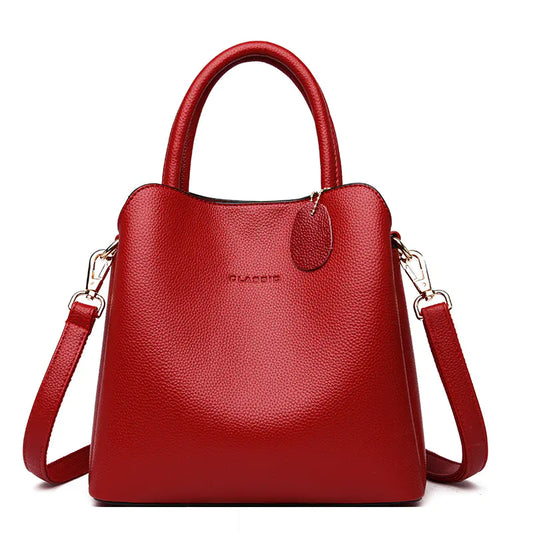 Women's Casual Leather Tote Bag - Stylish Shoulder Bag