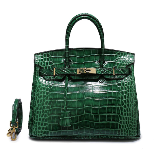 🔥 New 2025 Genuine Leather Crocodile Pattern Shoulder Tote Bag