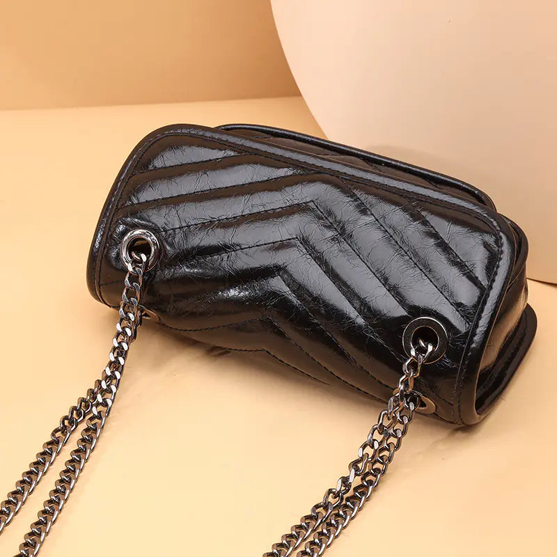 🔥 New 2025 Fashionable Women's Leather Shoulder Bag with Chain