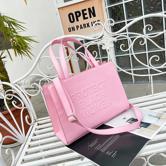 New 2025 Embossed Letters Women's Simple Tote Bag