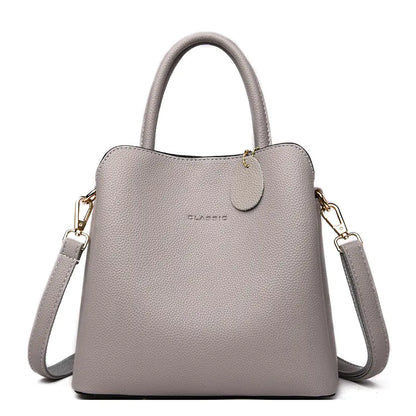 Women's Casual Leather Tote Bag - Stylish Shoulder Bag
