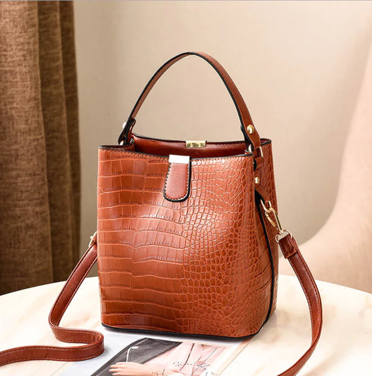 New released 2025 Fashion Casual Women’s Crocodile Bucket Bag