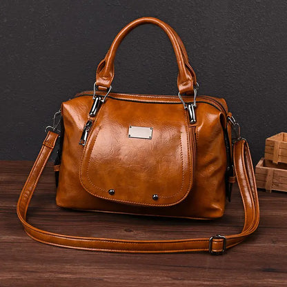 Luxury Fashionable Women's Shoulder Crossbody Bag - Vintage Leather