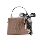 modern Women's Versatile Silk Scarf Messenger Bag with Chain. tioandtiashop