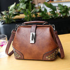 New luxury Women's Retro Crossbody Bag with Rivets and Lock Buckle tioandtiashop
