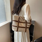 New Women's Straw Woven Tote Bag for Summer Vacations and all outings tioandtiashop