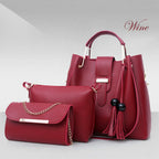 New Released Women's Bucket Bag Set, Trendy Tote Crossbody, 3 Pieces tioandtiashop