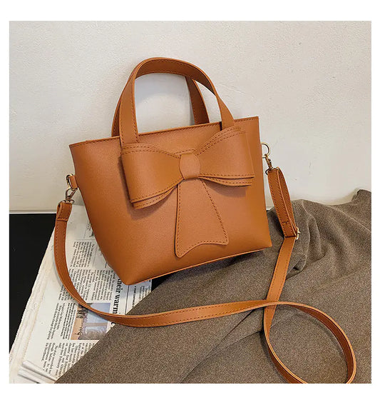 🔥 New Retro Women's Crossbody Bucket Bag with Bow Detail