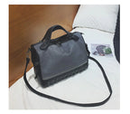 Fashionable Suede Motorcycle style Tote Bag with Studs tioandtiashop