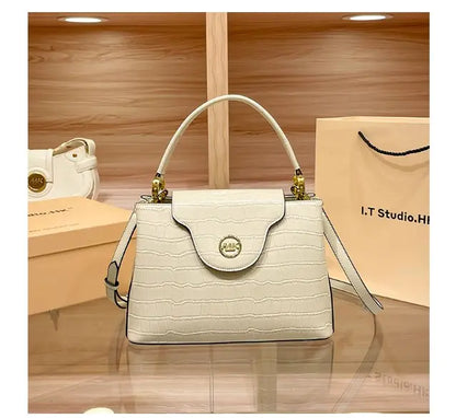 New 💼 2025  Crocodile Pattern Women's Bag - Retro Small Tote Bag