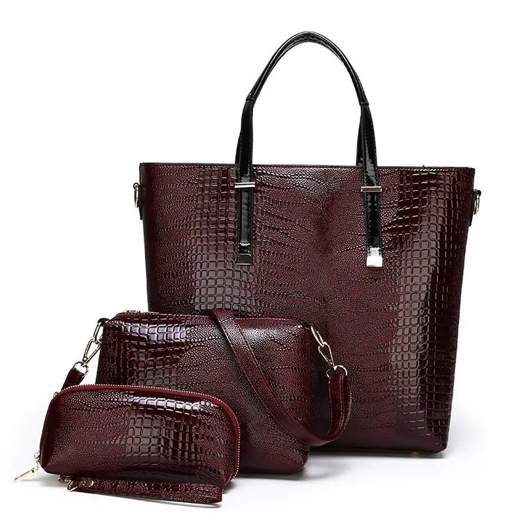 🔥 New released 2025 Stone Pattern Women's Three-Piece Tote Bag Set