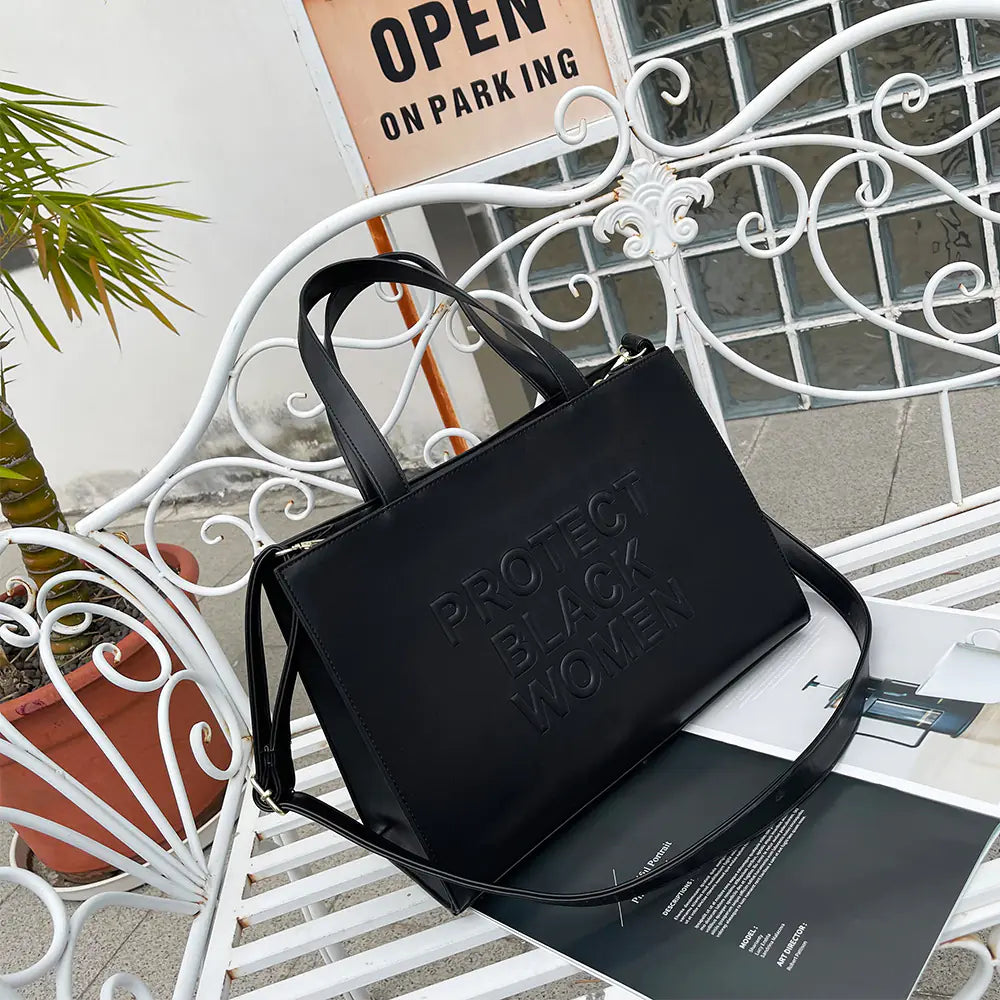 New 2025 Embossed Letters Women's Simple Tote Bag