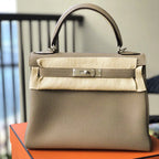 New Kelly Tote Bag in Togo Leather for Women tioandtiashop