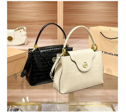 New Crocodile Pattern Women's Bag Retro Small Tote Bag tioandtiashop