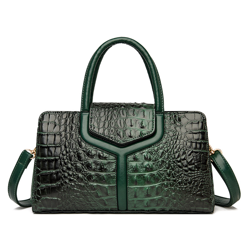 Faux Crocodile Leather Messenger Bag tioandtiashop