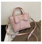 New Retro Women's Crossbody Bucket Bag with Bow Detail tioandtiashop