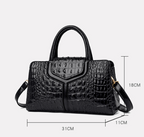 Faux Crocodile Leather Messenger Bag tioandtiashop
