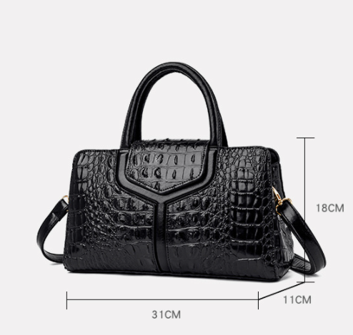 Faux Crocodile Leather Messenger Bag tioandtiashop