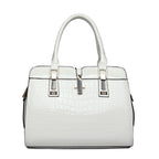 Crocodile Pattern Patent Leather Handbag tioandtiashop