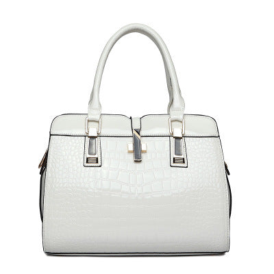 Crocodile Pattern Patent Leather Handbag tioandtiashop
