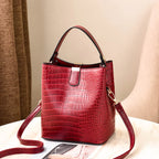 New Released Fashion Women’s Crocodile Bucket Bag tioandtiashop