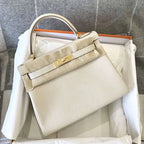 New Kelly Tote Bag in Togo Leather for Women tioandtiashop