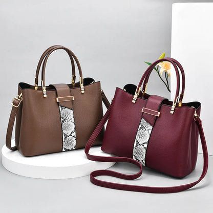 New 👜 2025 Luxury Snake Grain Leather Women's Tote & Crossbody Bag