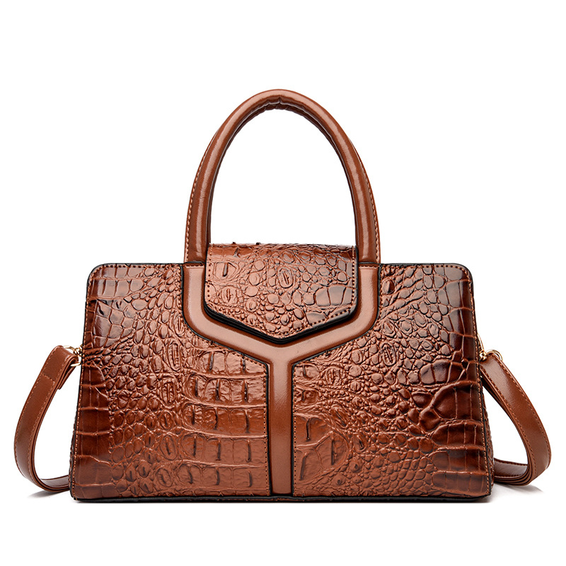 Faux Crocodile Leather Messenger Bag tioandtiashop