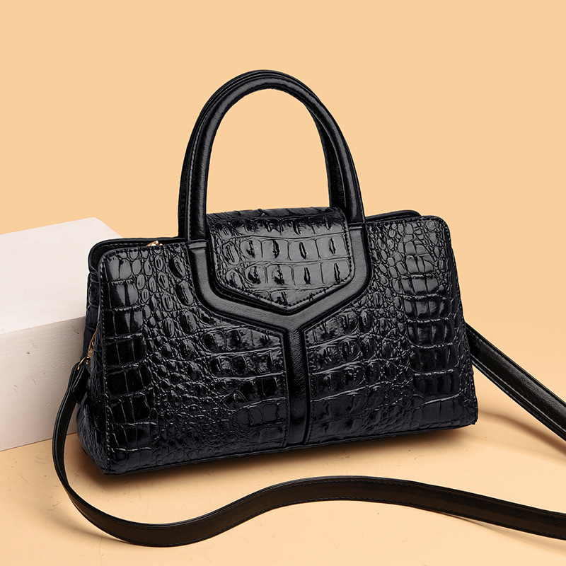 Faux Crocodile Leather Messenger Bag tioandtiashop