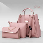 New Released Women's Bucket Bag Set, Trendy Tote Crossbody, 3 Pieces tioandtiashop
