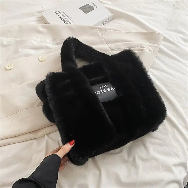 😍🔥 New released Luxury Faux Fur Women's Tote Bag - Winter and summer Trend Handbag