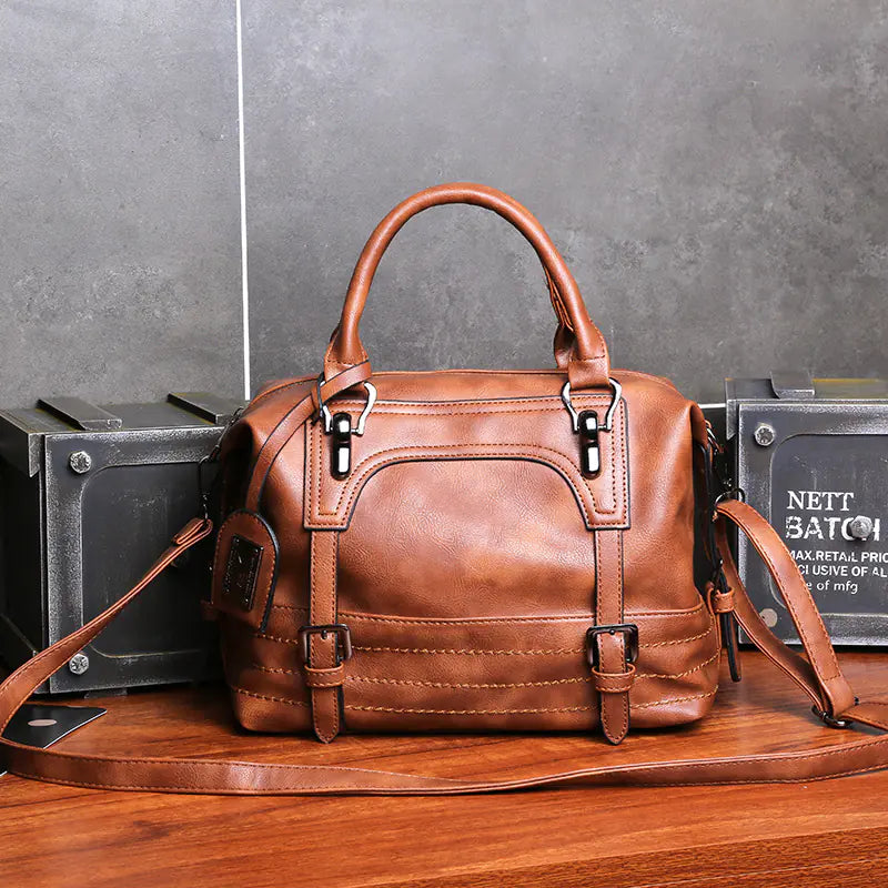 New Women's Oil Wax Leather Tote Bag - Fashion & Style