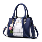 New arrived Trendy Color Block Tote Bag for Moms Shoulder Crossbody tioandtiashop