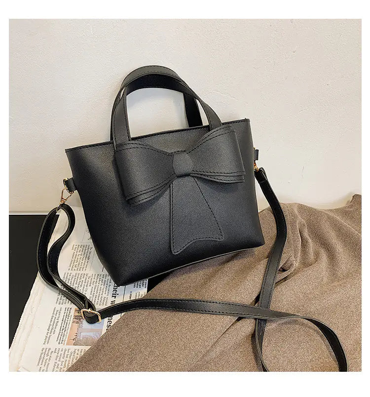 🔥 New Retro Women's Crossbody Bucket Bag with Bow Detail