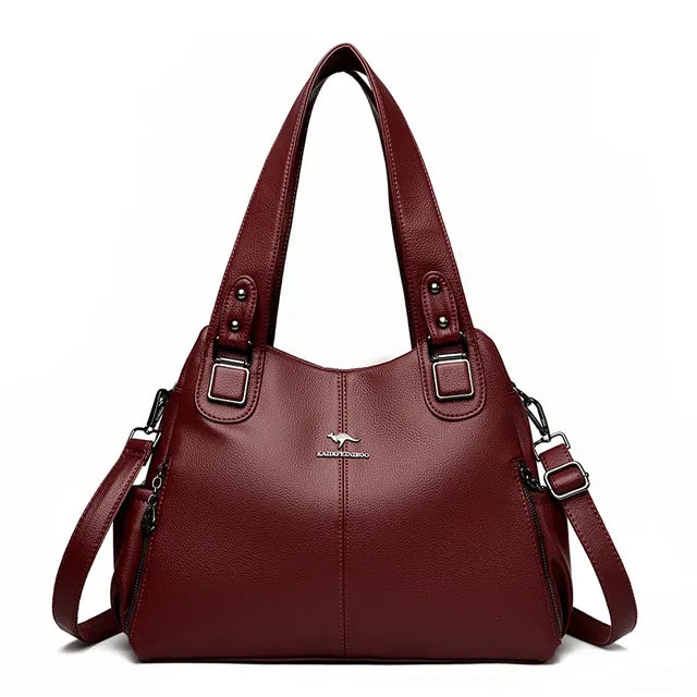Luxury mid size Tote Bag for Women - Vintage PU Leather
