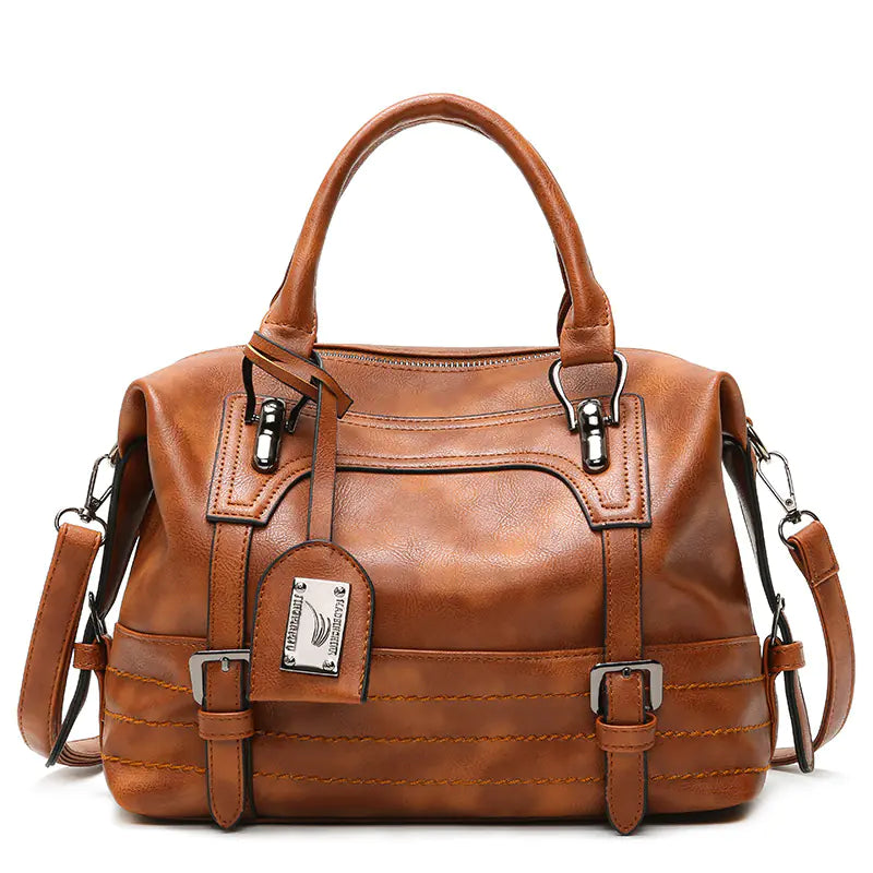 New Women's Oil Wax Leather Tote Bag - Fashion & Style
