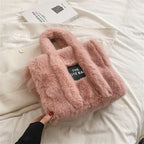 New Released Rare Faux Fur Women's Tote Bag, Winter and summer Trend Handbag tioandtiashop