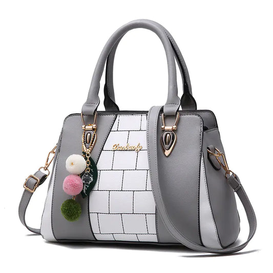 New arrived Trendy Color Block Tote Bag for Moms - Shoulder Crossbody