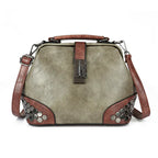 New luxury Women's Retro Crossbody Bag with Rivets and Lock Buckle tioandtiashop