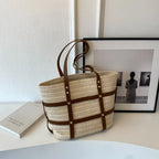 New Women's Straw Woven Tote Bag for Summer Vacations and all outings tioandtiashop