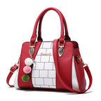 New arrived Trendy Color Block Tote Bag for Moms Shoulder Crossbody tioandtiashop