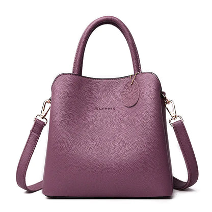 Women's Casual Leather Tote Bag - Stylish Shoulder Bag