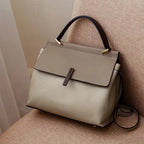 Genuine Leather Women's Tote Handbag with Crossbody Feature. tioandtiashop