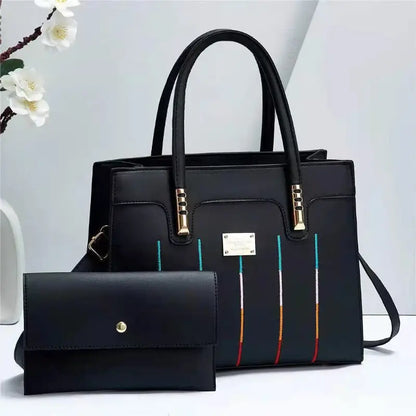 Elegant Women's Embroidered Tote and Crossbody Bag Set