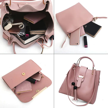 New released Women's Bucket Bag Set - Trendy Tote & Crossbody (3 Pieces)